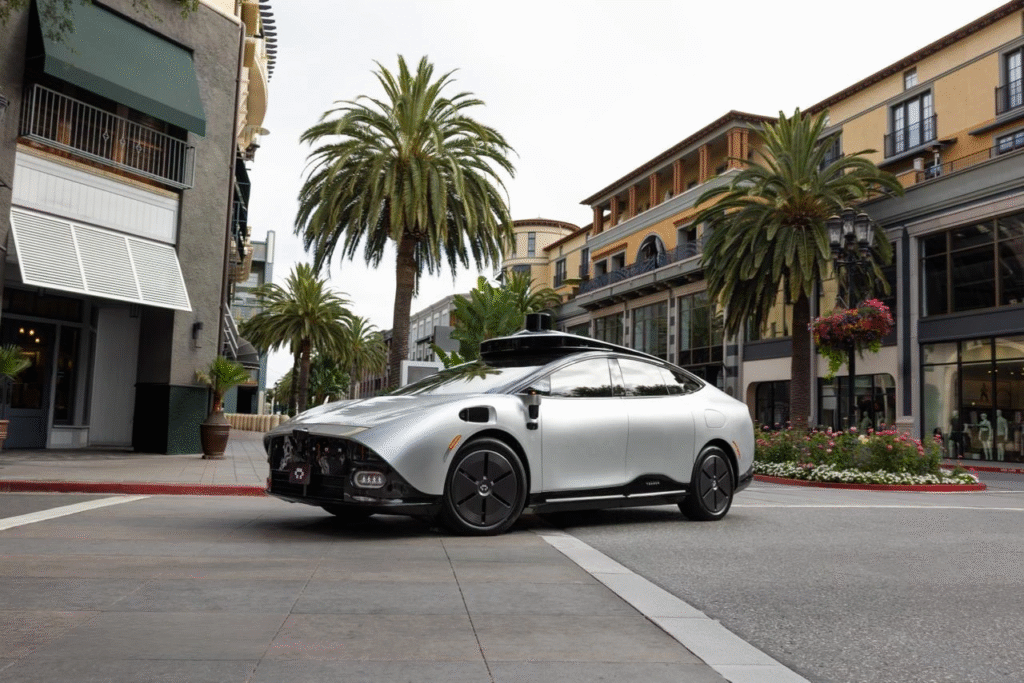 The Tensor Robocar parked outside its headquarters in San Jose, California