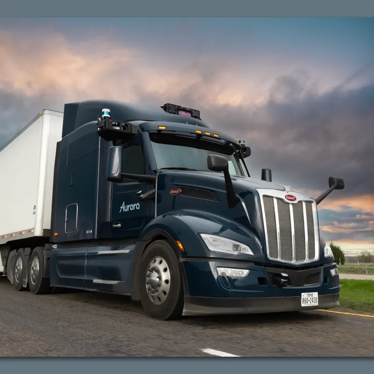 An Aurora truck on the Dallas-Houston corridor.