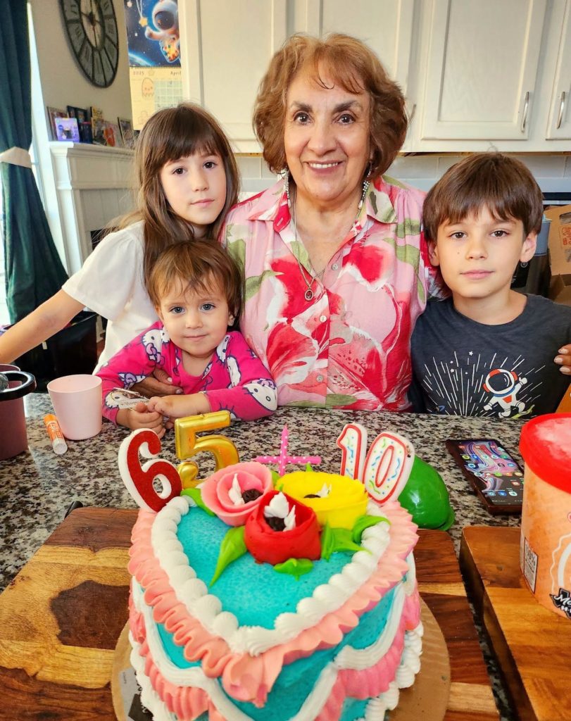Martha Avila with her grandchildren at their Katy, Texas home.