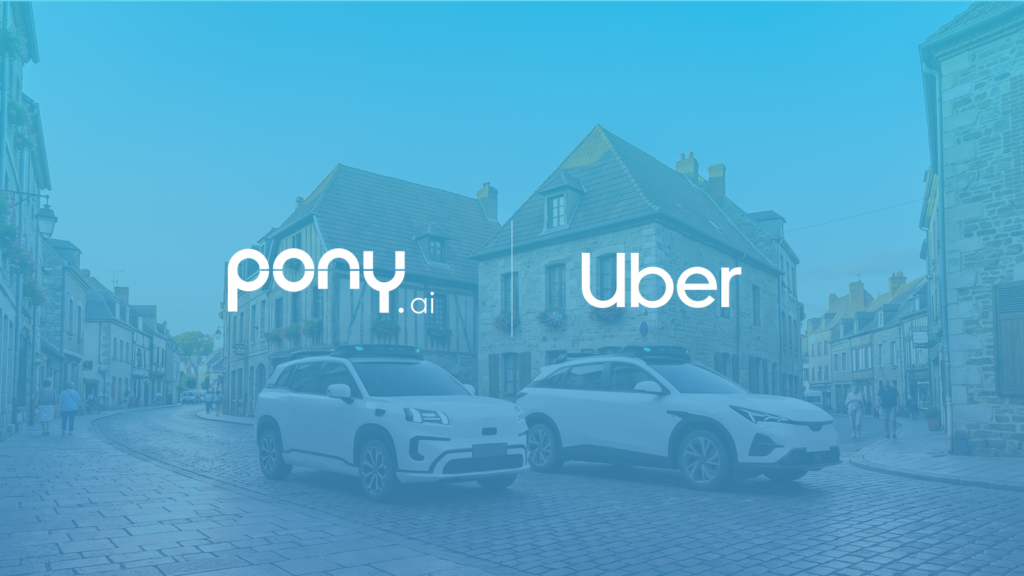 Pony.ai driverless cars with the Uber logo