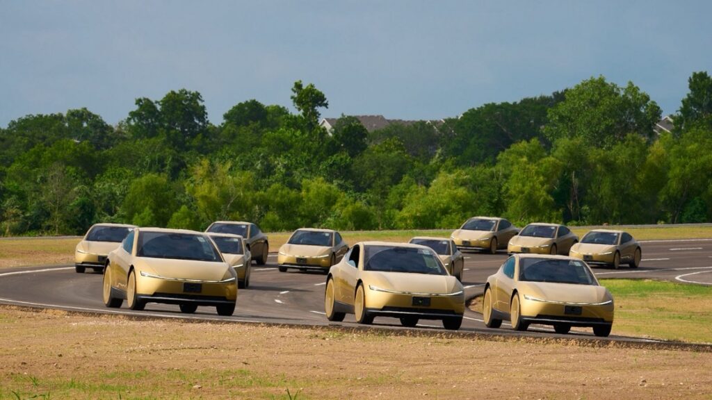 A fleet of Tesla's cybercab in Austin, TX